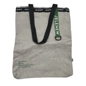 Jelenew Paris Cycling Womens Tote Bag Gray Washable Dupont Kraft Paper Logo